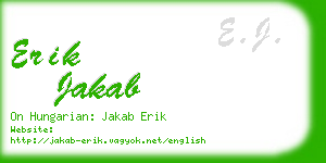 erik jakab business card